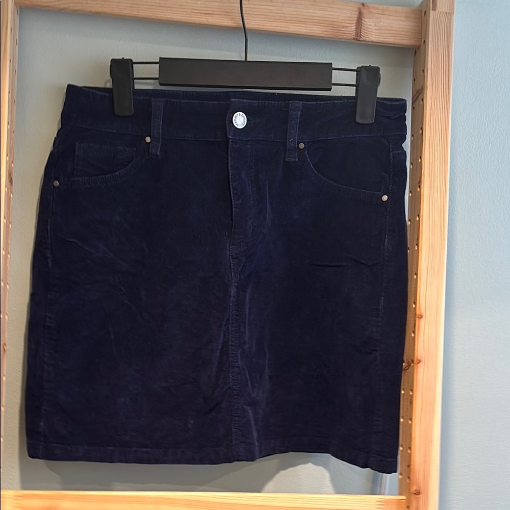 Market & Spruce Blue Mini Corduroy Skirt